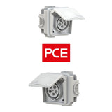 CEE Unterputzdosen 16A - 32A | 400V | IP44 | mit Beschriftungsfeld - PCE