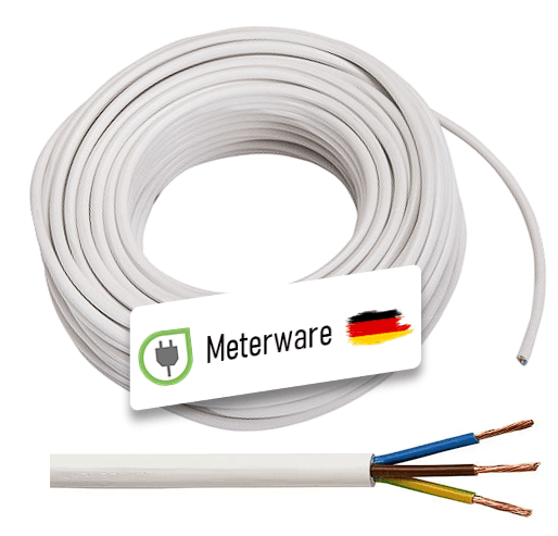 Meterware PVC-Leitung H05VV-F 3G1,5, weiß