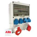 SANOS Wandverteiler ABB/Mennekes - 2x CEE 16A und 4x Schukodosen mit FI | SAN015