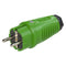 PCE Taurus Vollgummi-Schuko-Stecker IP54 in Grün, 16 A, 250 V, Typ 0512