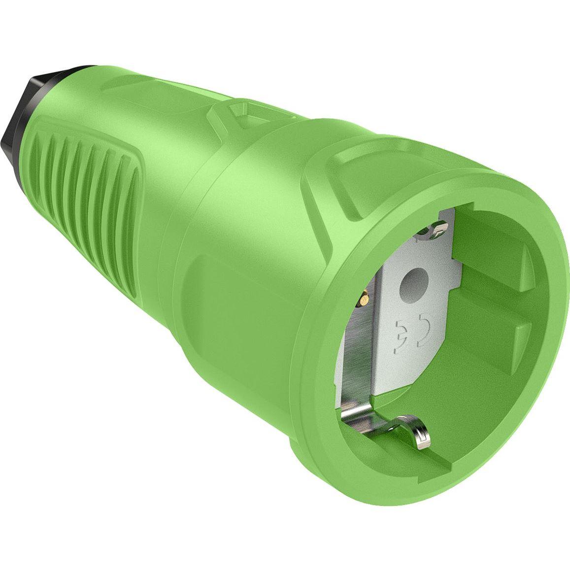 PCE Taurus Schuko-Kupplung 2510 in Grün, Polyamid-Einsatz, IP20, 16 A, 250 V, 3-polig