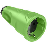 PCE Taurus Schuko-Kupplung 2520 in Grün, Gummi-Einsatz, IP20, 16 A, 250 V, 3-polig