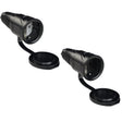 PCE Taurus Schuko-Kupplung IP54 mit Deckel am Band, schwarz, 16 A, 250 V, Typen 2511 und 2521