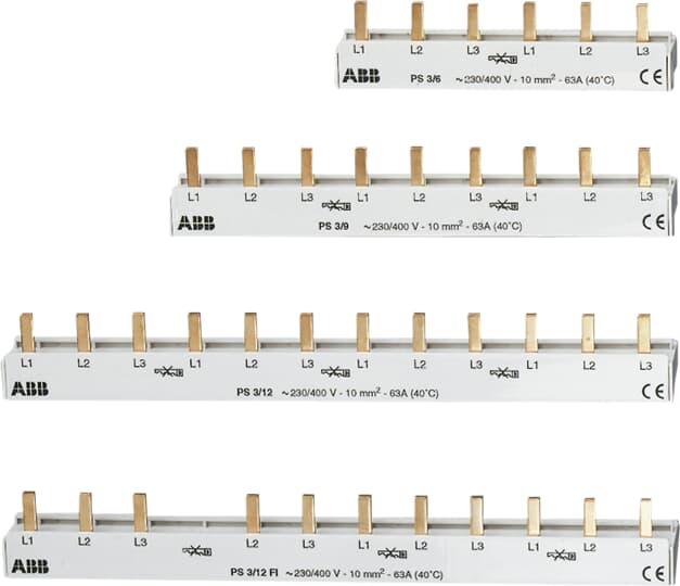 ABB Set 1x FI-Schutzschalter F204A-40/0,03 + 1x Sicherungsautomat S203-C16 + 5x Sicherungsautomat S201-C16 + 1x PS3/12FI Sammelschiene - C-Charakteristik
