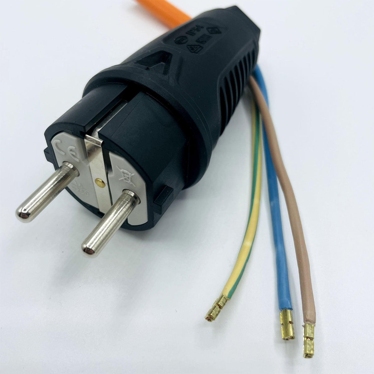 Schuko-Anschlussleitung PUR H07BQ-F 3G2,5 mm², PCE Vollgummi-Stecker, IP44 – weitere Produktansicht