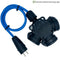 Schuko-Verlängerung mit 3-fach Kupplung, H07RN-F 3G2,5 mm², IP44 – Ausführung in Blau
