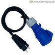 Camping-Adapter Schuko-Stecker auf CEE-Kupplung 3-polig 16 A 230 V, H07RN-F 3G2,5 in schwarz