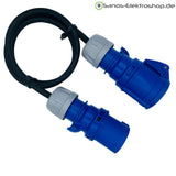 Camping/Caravan/Boot CEE-Verlängerung 230V 3-polig 16A, Gummileitung H07RN-F 3G2,5 | 1m-50m | verschiedene Farben