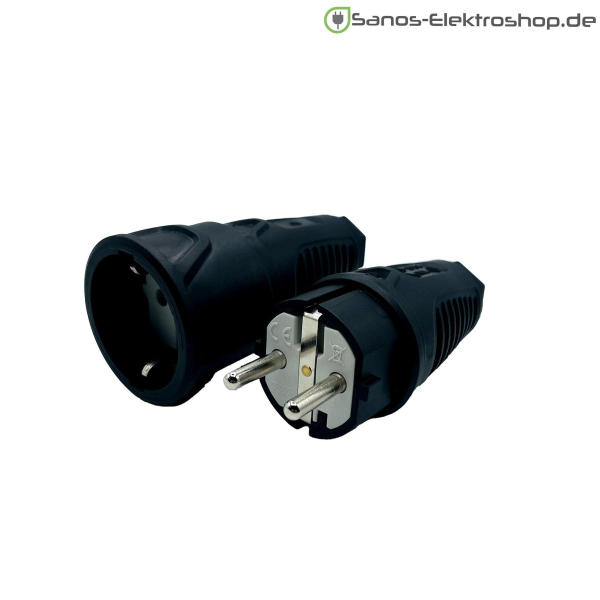 Schuko-Verlängerung ohne Deckel, Gummileitung H07RN-F 3G1,5 mm², PCE Vollgummi – Steckvorrichtungen im Detail