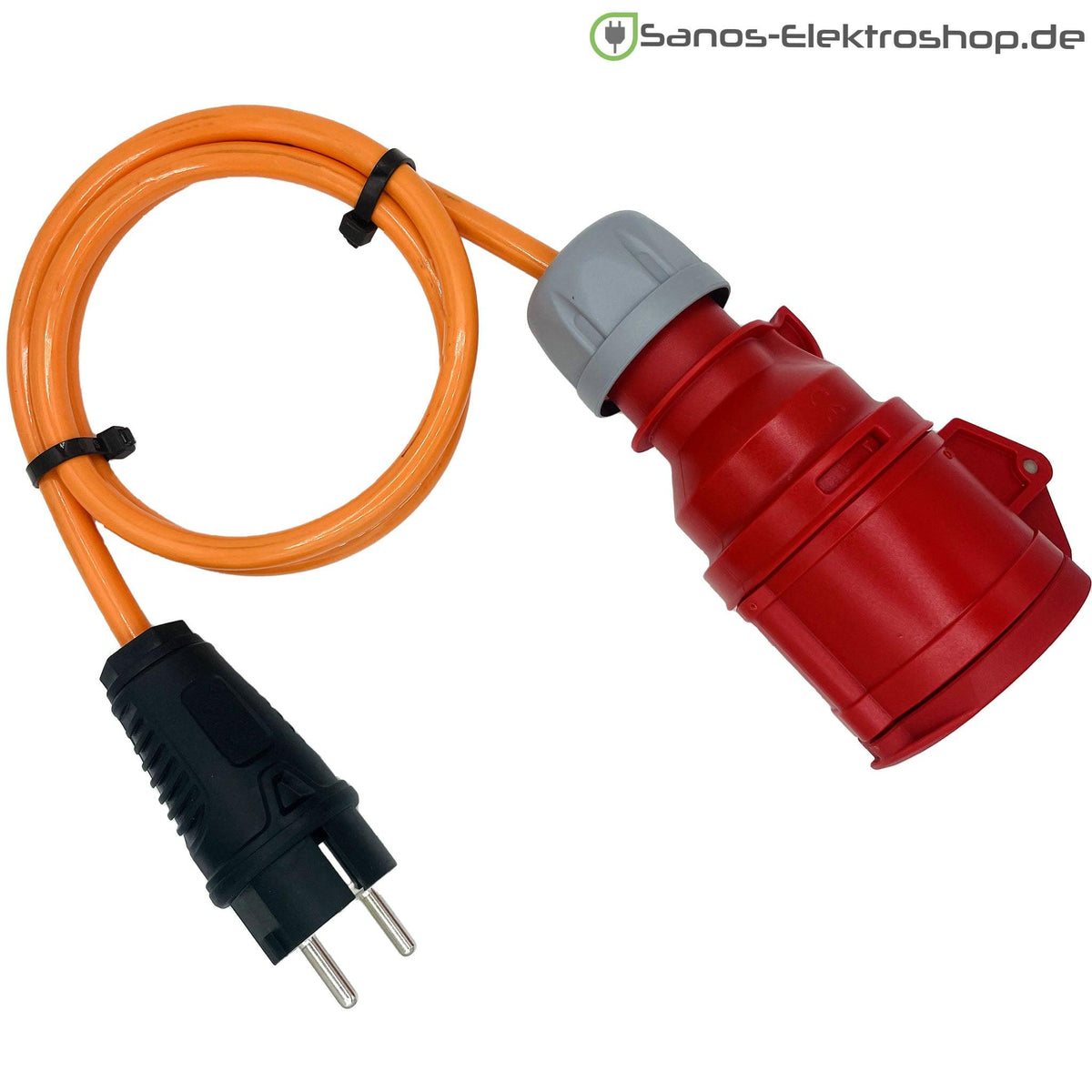 Prüf- und Messadapter mit PUR-Leitung, Schuko-Stecker 230 V auf CEE-Kupplung 5-polig 16 A