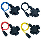 Schuko-Verlängerung mit 3-fach Kupplung, H07RN-F 3G1,5 mm², IP44 – Produktübersicht