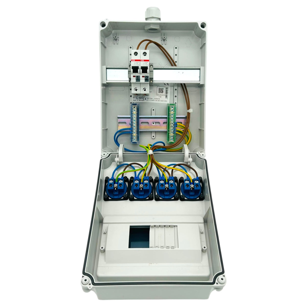 SANOS Wandverteiler ABB/PCE - 4x Schukodose | paarweise gesichert | SAN032