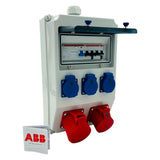 SANOS Wandverteiler ABB/PCE - 1x CEE 32A 1x CEE 16A und 3x Schukodosen mit FI | SAN037