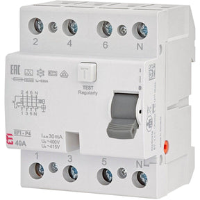 ETI Fehlerstromschutzschalter EFI-4 A 40/0,03A, 002061512 - sinoselektroshop.com