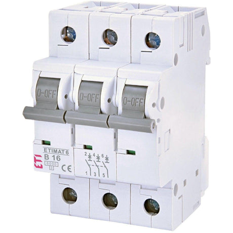 ETI Leitungsschutzschalter 6kA 3-Pol B16A, 002115516 - sinoselektroshop.com