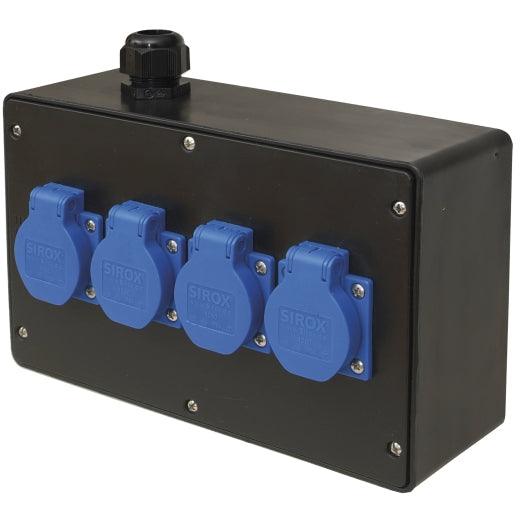 Vollgummi-Wandverteiler-Klein mit 4x Schuko-Dosen - sinoselektroshop.com