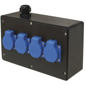 Vollgummi-Wandverteiler-Klein mit 4x Schuko-Dosen - sinoselektroshop.com