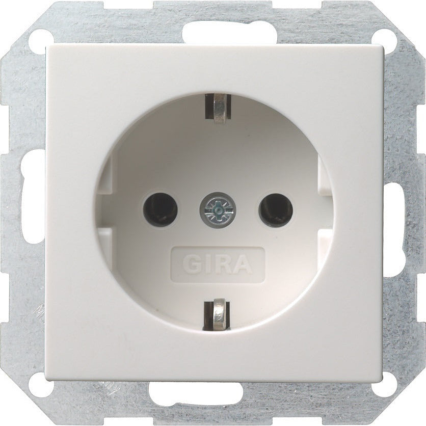 GIRA 018803 System 55 Schuko-Steckdose, Reinweiß glänzend - sinoselektroshop.com