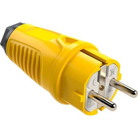 PCE Taurus Schuko-Stecker IP54 mit Polyamid-Einsatz in Gelb, 16 A, 250 V, Typ 0511