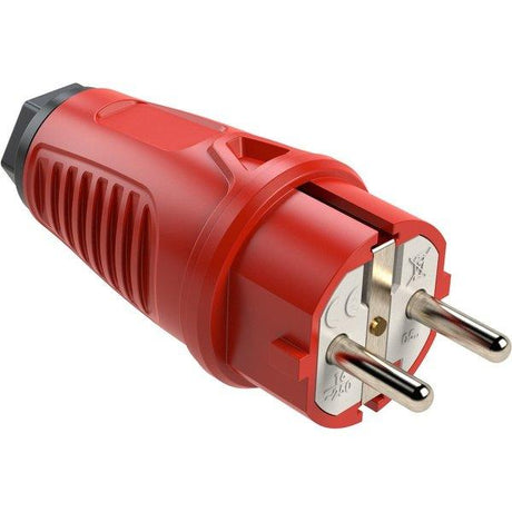 PCE Taurus Schuko-Stecker IP54 mit Polyamid-Einsatz in Rot, 16 A, 250 V, Typ 0511