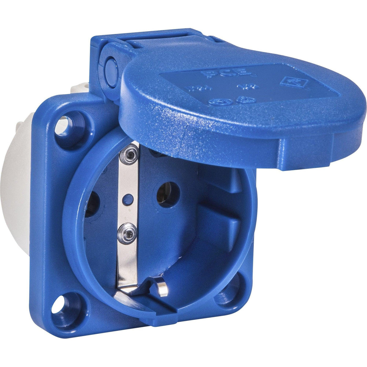Maschinen-Steckdose, 230V, blau, IP54, Anschluss rückseitig, PCE 105-0b - sinoselektroshop.com