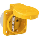 Maschinen-Steckdose, 230V, Gelb, IP54, Anschluss rückseitig, PCE 105-0e - sinoselektroshop.com