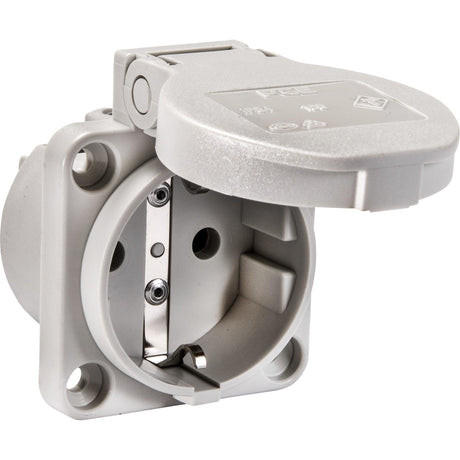Maschinen-Steckdose, 230V, Grau, IP54, Anschluss rückseitig, PCE 105-0g - sinoselektroshop.com