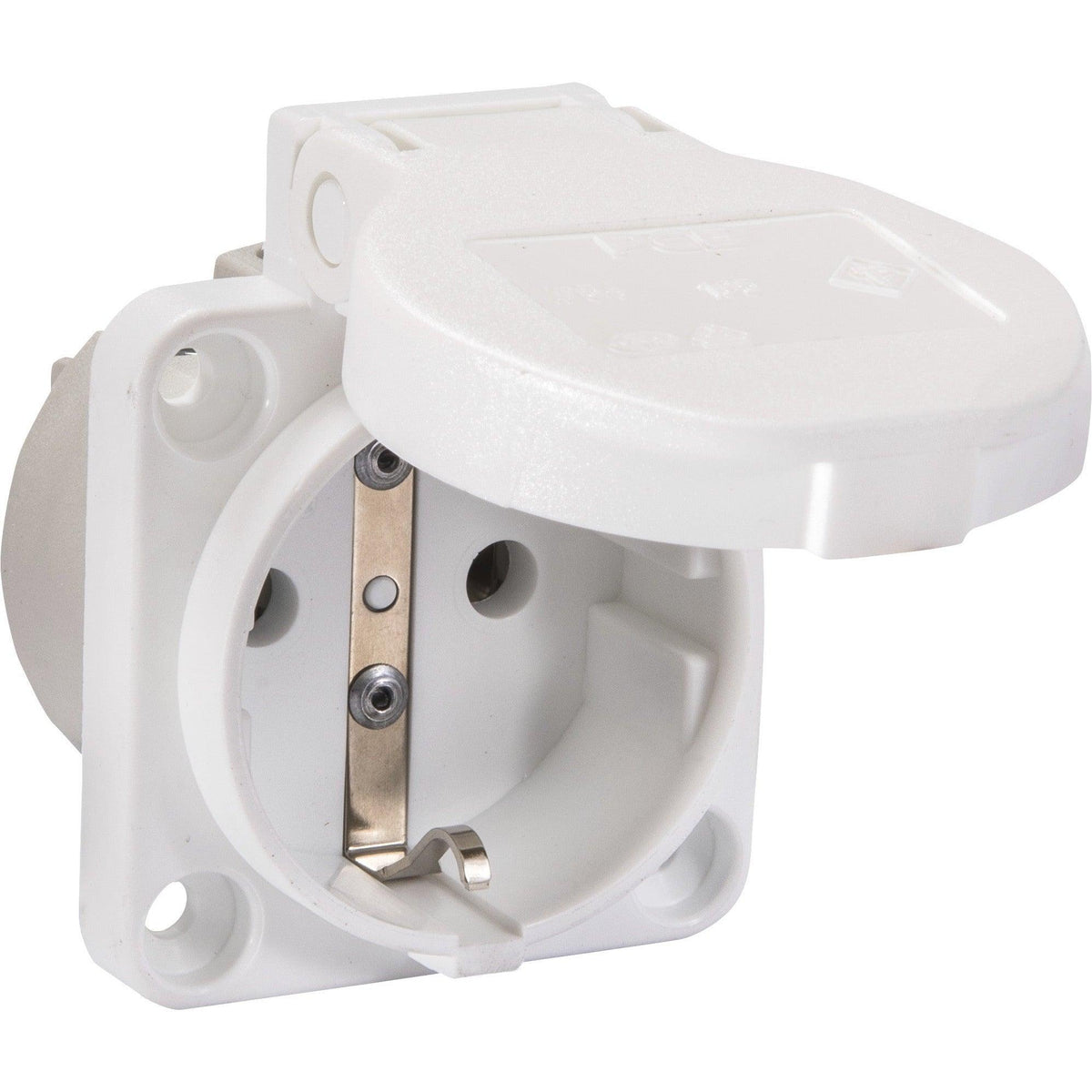 Maschinen-Steckdose, 230V, Weiß, IP54, Anschluss rückseitig, PCE 105-0w - sinoselektroshop.com