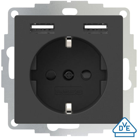 2USB 106206 USB-Steckdose, anthrazit, mit Kinderschutz - sinoselektroshop.com