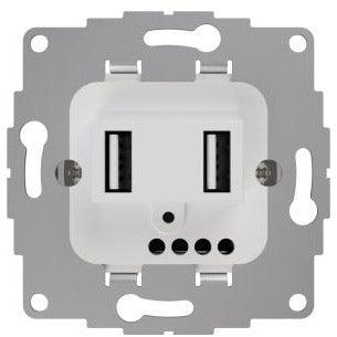2USB 106523 USB-Steckdose mit 19 W, 3,8 A, reinweiß glänzend - sinoselektroshop.com