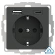 2USB 107233 USB-Steckdose mit USB-C, anthrazit matt - sinoselektroshop.com