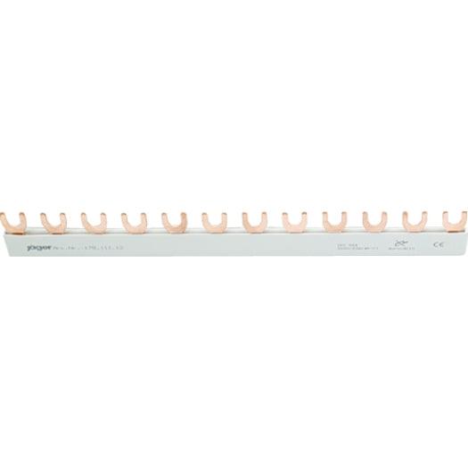 1-Phasen-Gabelschiene geschlossen, 12 Module, L-Ausführung, 210 mm lang - sinoselektroshop.com