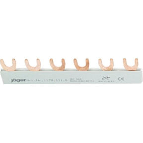 1-Phasen-Gabelschiene geschlossen, 6 Module, L-Ausführung, 105 mm lang - sinoselektroshop.com