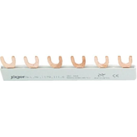 1-Phasen-Gabelschiene geschlossen, 6 Module, L-Ausführung, 105 mm lang - sinoselektroshop.com