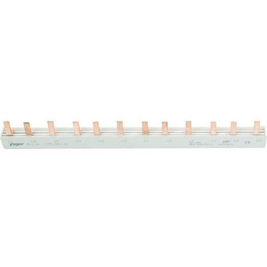 3-Phasen-Stiftschiene geschlossen, 12 Module, L-Ausführung, 178 mm lang - sinoselektroshop.com