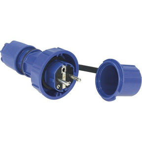 Schutzkontaktstecker PCE Nautilus 20051-b in Blau mit Schutzkappe, 16 A, 250 V, Schutzart IP68