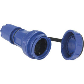 PCE Nautilus Schuko-Kupplung 20251-b in Blau mit Schutzkappe, IP68, 16 A, 250 V, 3-polig