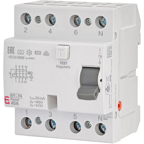 ETI Fehlerstromschutzschalter EFI-P4R A 40/0,03A, 002061862 - sinoselektroshop.com