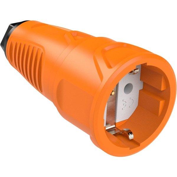 PCE Taurus Schuko-Kupplung 2510 in Orange, Polyamid-Einsatz, IP20, 16 A, 250 V, 3-polig