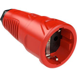 PCE Taurus Schuko-Kupplung 2520 in Rot, Gummi-Einsatz, IP20, 16 A, 250 V, 3-polig
