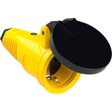 PCE Taurus Schuko-Kupplung 2522 in Gelb, IP54, Federklappdeckel, 16 A, 250 V, 3-polig