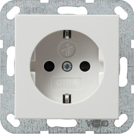 GIRA 275503 Schuko-Steckdose mit Berührungsschutz, ohne Befestigungskrallen, Reinweiß glänzend - sinoselektroshop.com