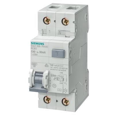 SIEMENS FI/LS-Schalter, 1P+N, 2-Pol., 6 kA, B16 30mA Typ A - 5SU13566KK16 - sinoselektroshop.com