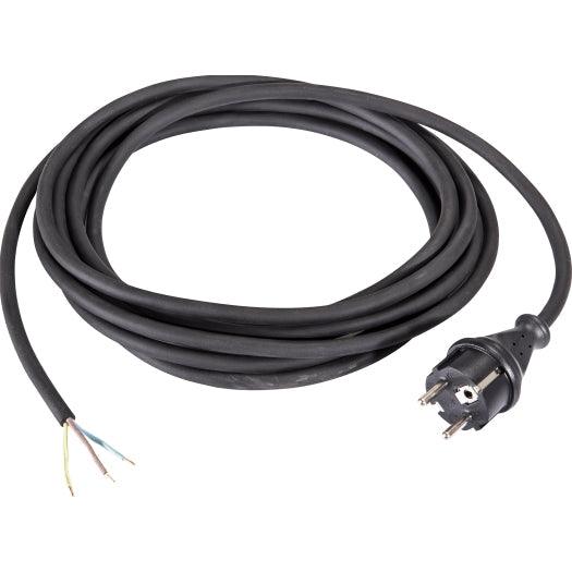Anschlussleitung H07RN-F 3G1,5, 5m, schwarz, 1. Seite Gummi-Zentralstecker, 2. Seite mit Aderendhülsen - sinoselektroshop.com