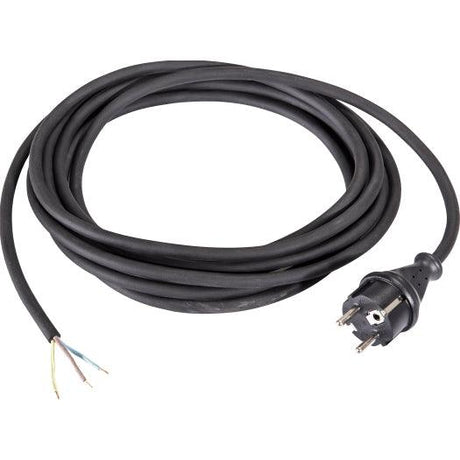 Anschlussleitung H07RN-F 3G2,5, 3m, schwarz, 1. Seite Gummi-Zentralstecker, 2. Seite mit Aderendhülsen - sinoselektroshop.com