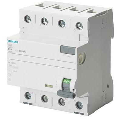 SIEMENS FI-Schutzschalter, 4-polig, Typ A, In: 63 A, 300 mA - 5SV36466 - sinoselektroshop.com