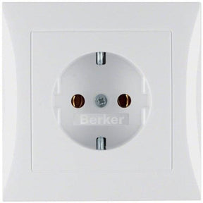 Berker 47428989 S.1 Schuko-Steckdose mit Abdeckplatte polarweiß glänzend - sinoselektroshop.com