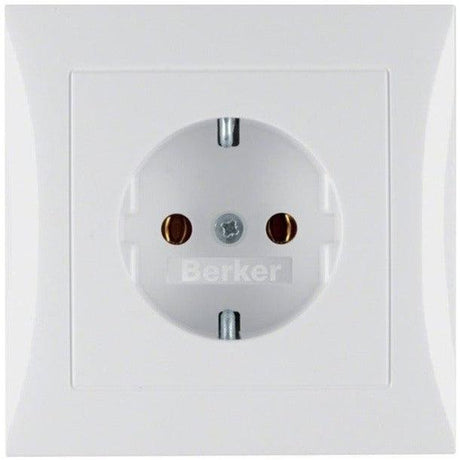 Berker 47428989 S.1 Schuko-Steckdose mit Abdeckplatte polarweiß glänzend - sinoselektroshop.com