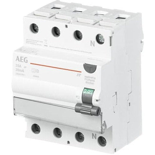 AEG FP A 4 25/030 - FI-Schalter 4P Typ A 25A, 30mA, 4TE, 4TQA603406R0000 - sinoselektroshop.com