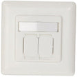 Universal Datendose CAT6 2x45° inkl. Abdeckung + Beschriftungsfeld, reinweiß - sinoselektroshop.com
